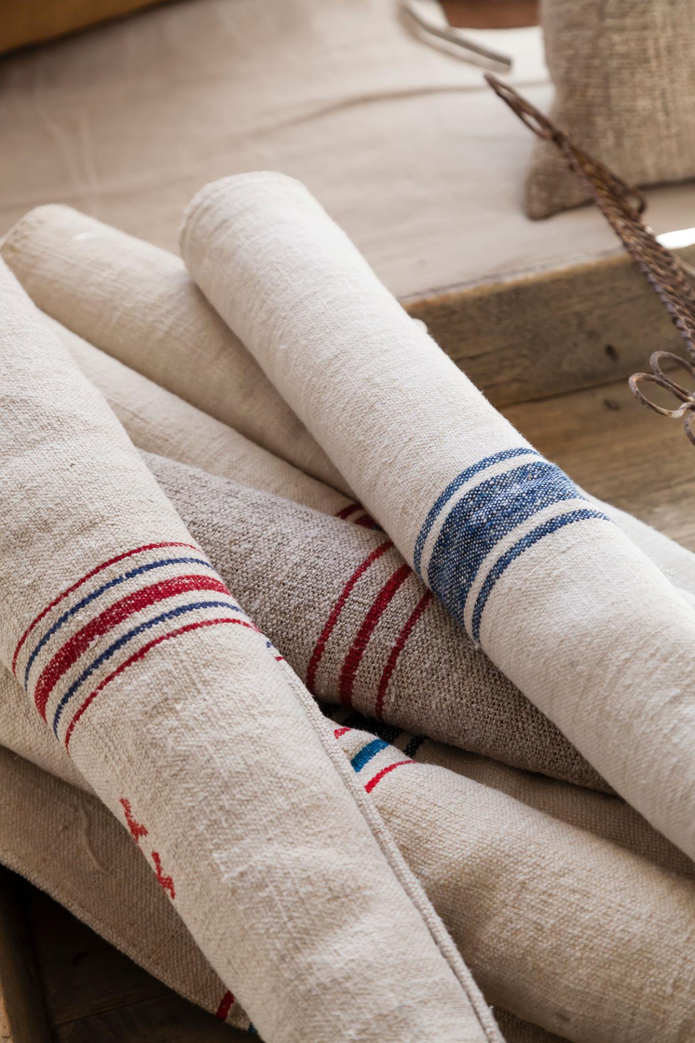 Colourful fabric rolls